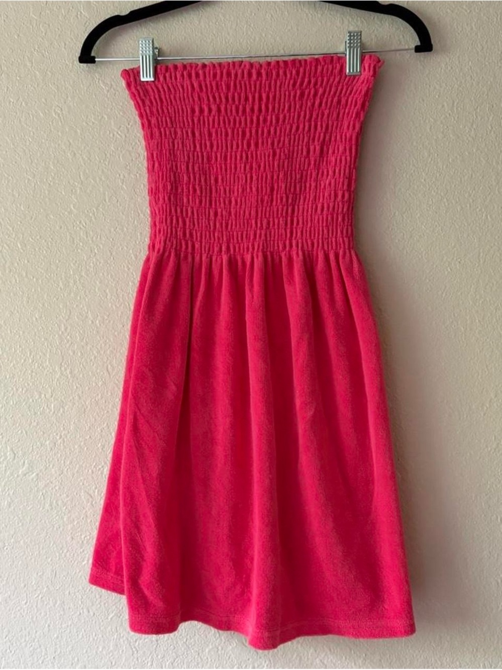 Moda International Hot Pink Smocked Strapless Sundress